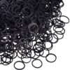 Paquete 1000 Piezas Mini Liga Plástica Negra Cabello Dama